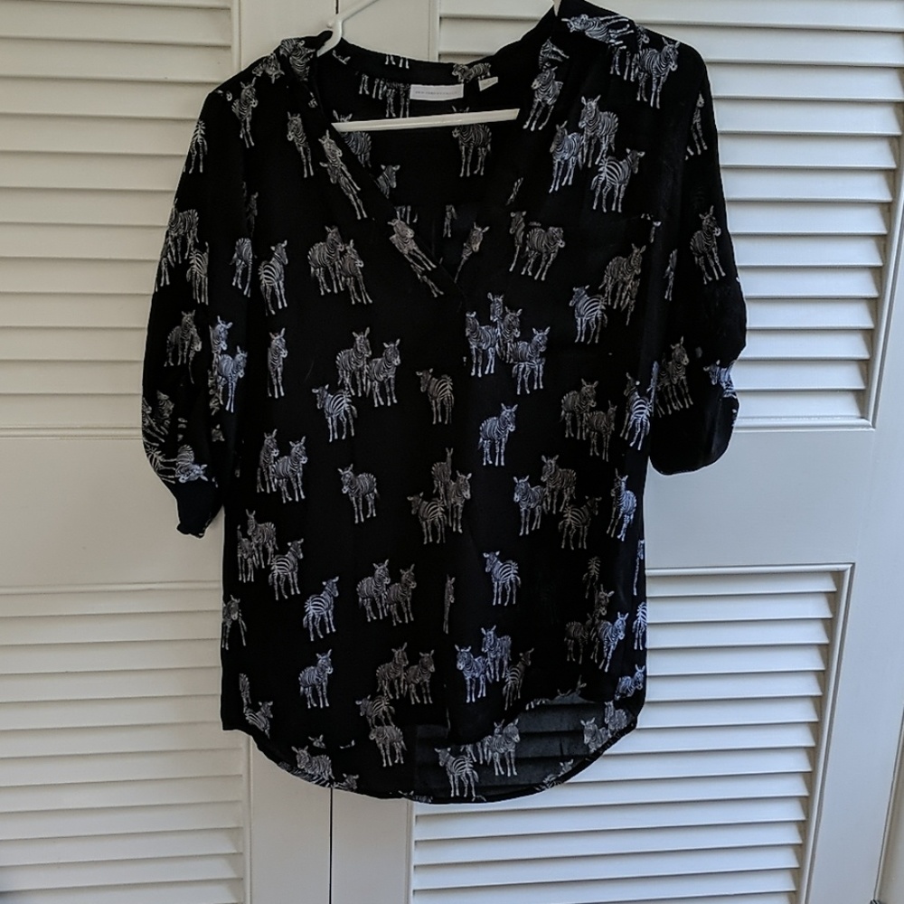 New York & Company Blouse Zebra Small